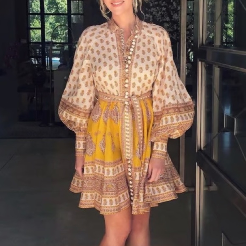 NWOT Zimmermann Bonita Buttoned Dress - Picture 2 of 10